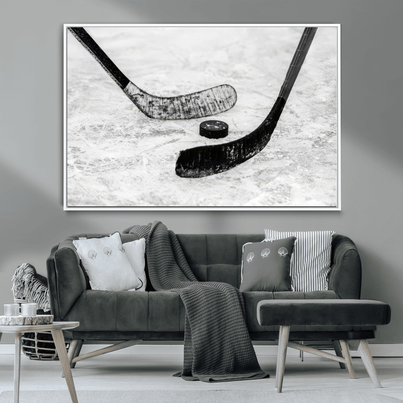 MGV-FC-36X24 - Winter Ice Hockey Sport Canvas Wall Art Print - Hockey Wall Art Print