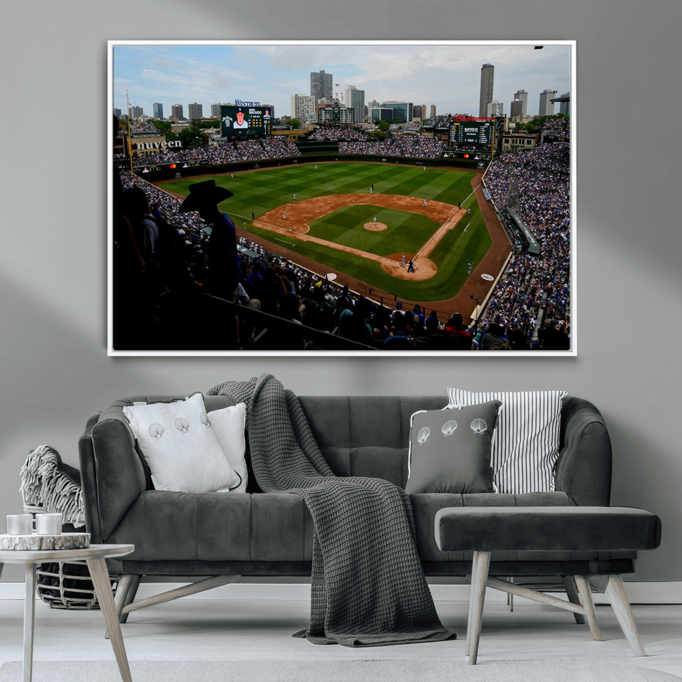 MGV-FC-36X24 - Chicago Cubs Baseball Team Print - Wrigley Field Stadium Wall Art Canvas Print