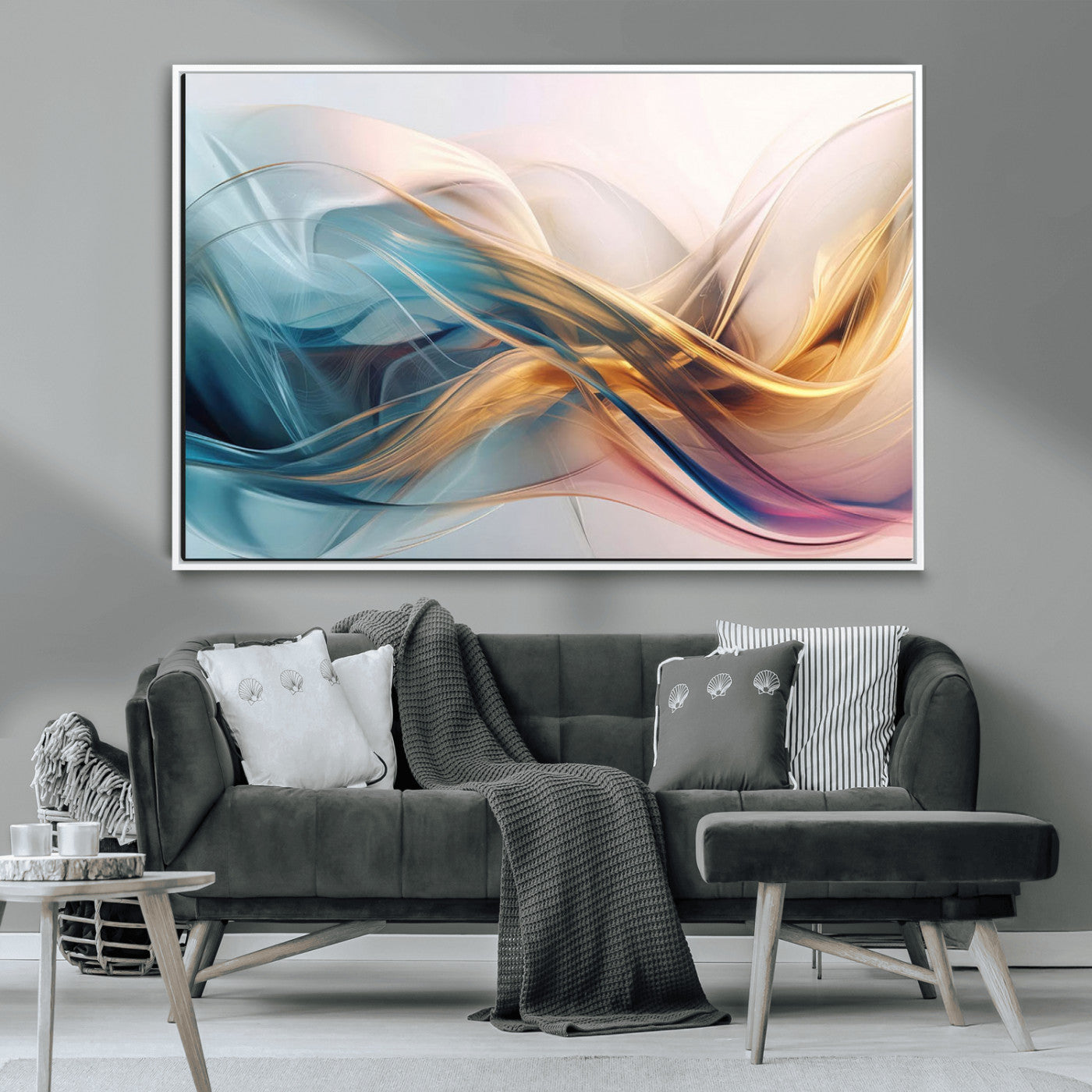 -Abstract Flowing Colors Wall Art Canvas Print
