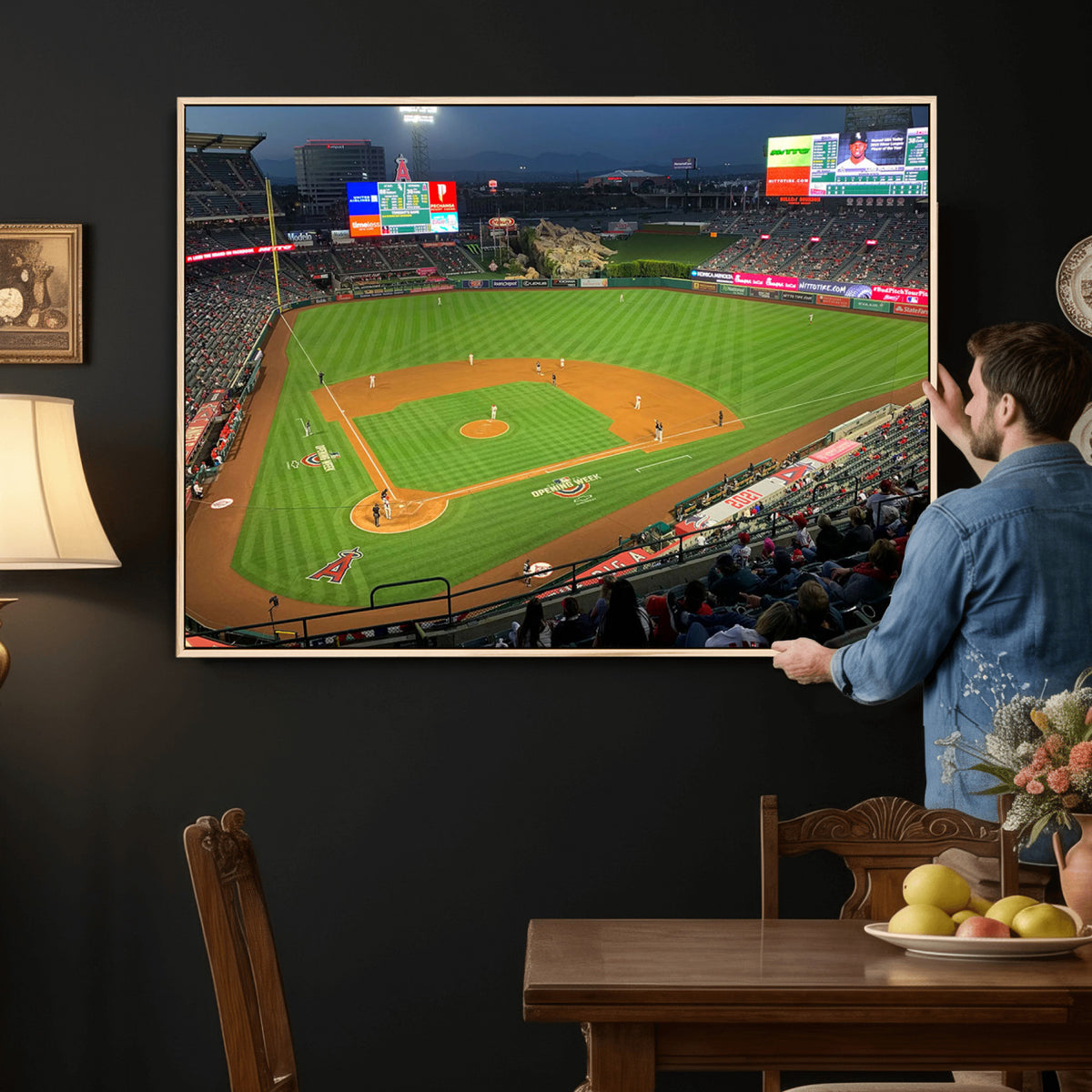 93707-MGV-CV-36X24 - Angel Stadium Aerial Canvas Print | Los Angeles Angels Baseball