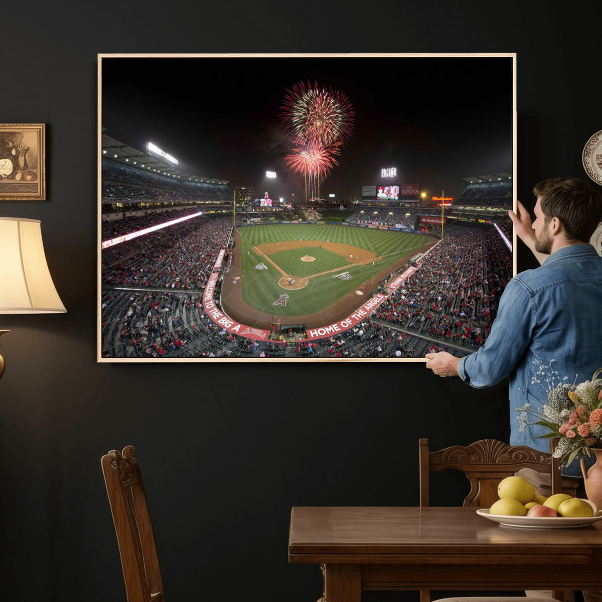 63592-MGV-CV-36X24 - Angel Stadium in Los Angeles Stadium Wall Art Canvas Print