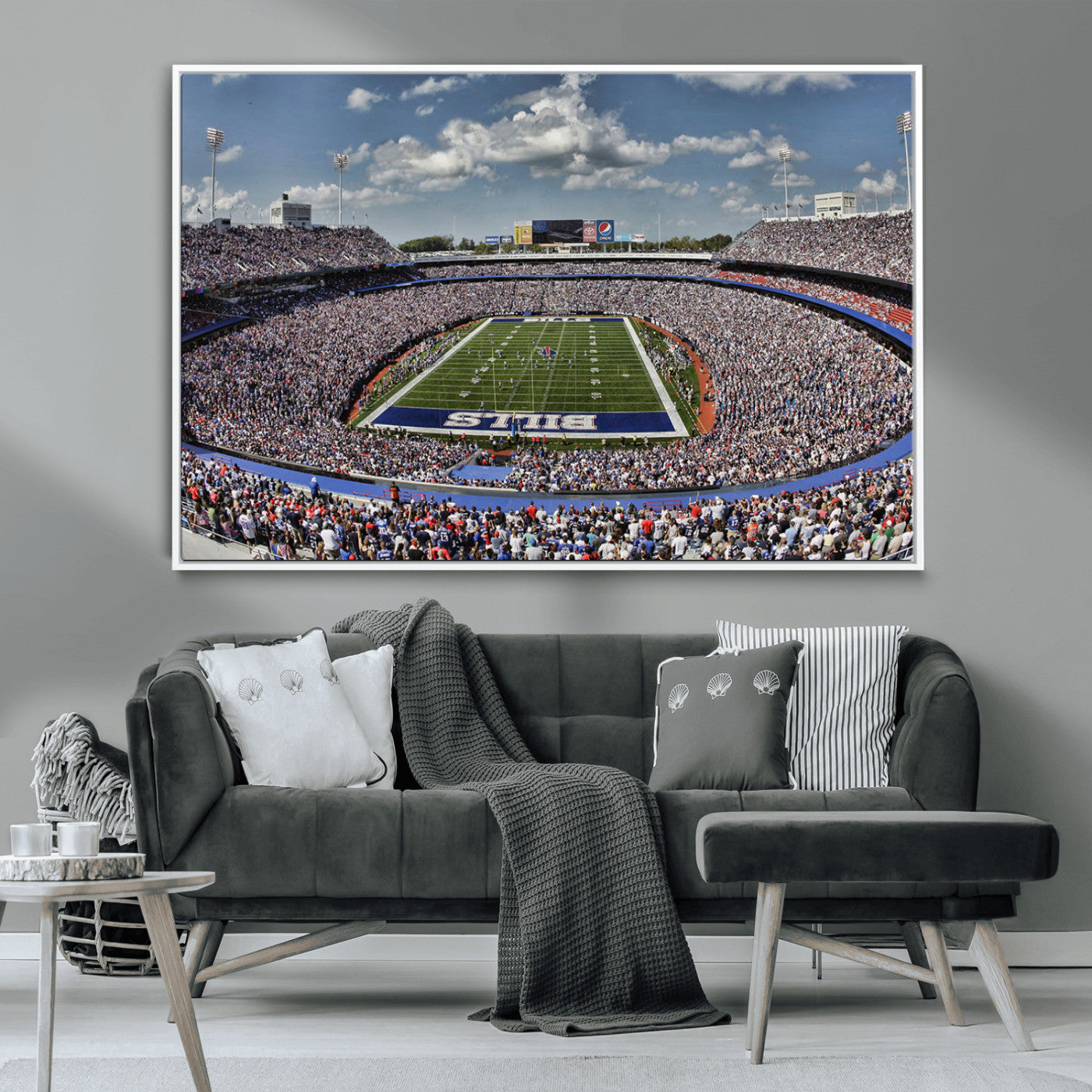 MGV-FC-36X24 - Buffalo Bills Highmark Stadium Wall Art Canvas Print - Bills Stadium Game Day Triple Canvas Wall Art - Buffalo Bills NFL Match