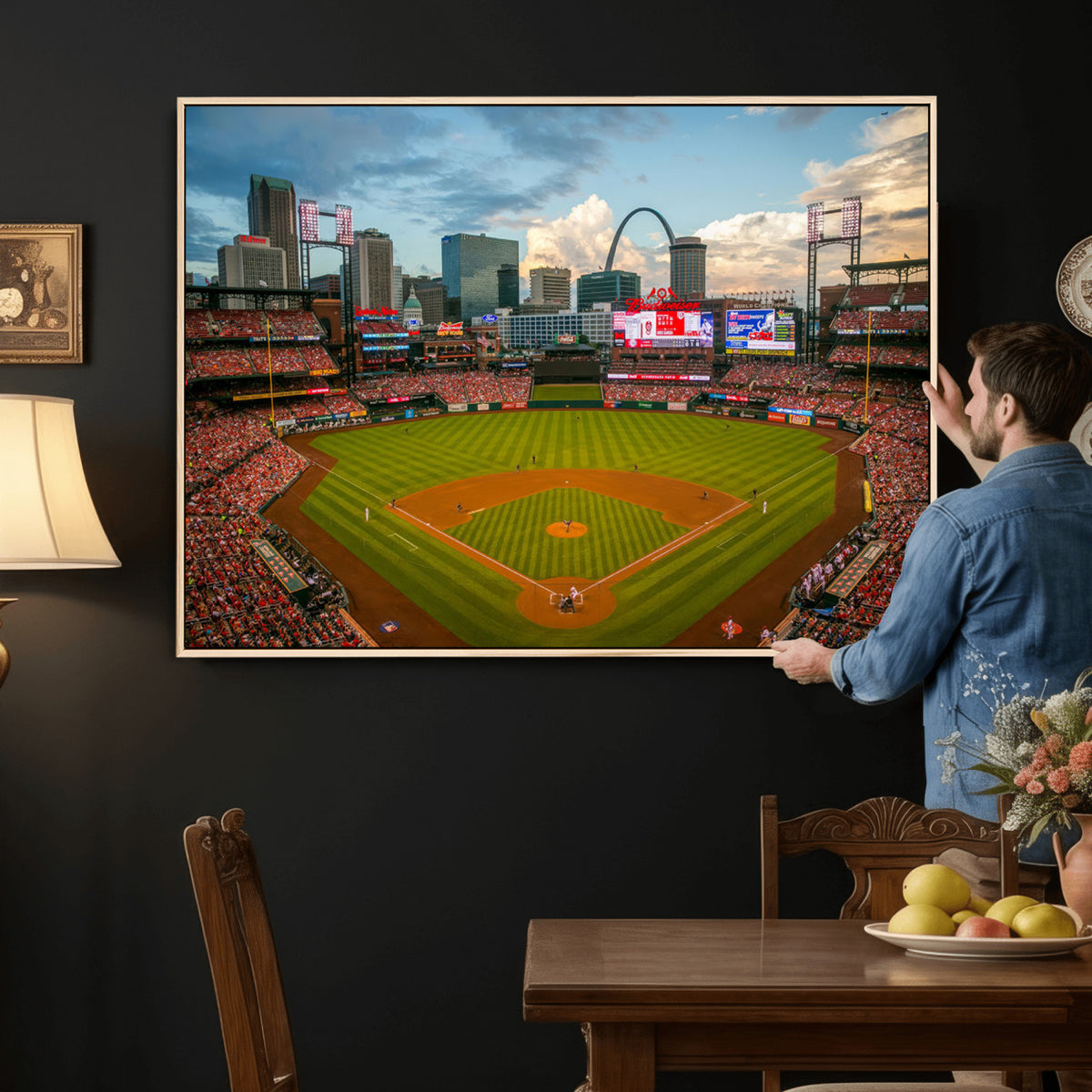 91908-MGV-CV-36X24 - Busch Stadium Wall Art Print | St. Louis Cardinals Baseball
