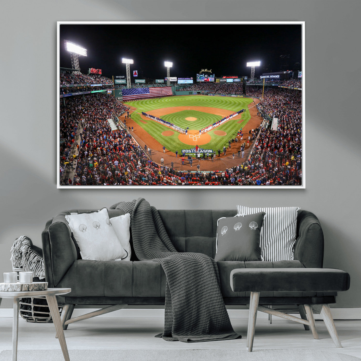 MGV-FC-36X24 - Fenway Park Wall Art Canvas Print | Large Baseball Stadium Canvas Print for Boston Red Sox Fans | Framed Ready-to-Hang Boston Sports Decor Artwork