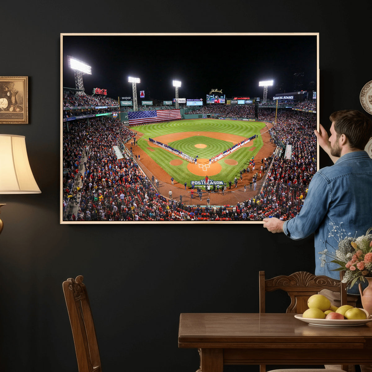 47365-MGV-CV-36X24 - Fenway Park Wall Art Canvas Print | Large Baseball Stadium Canvas for Boston Red Sox Fans
