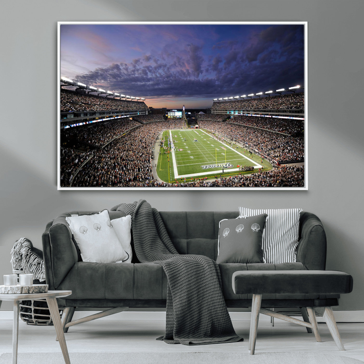 MGV-FC-36X24 - New England Patriots Football Team Print - Foxborough Gillette Stadium Wall Art Canvas Print