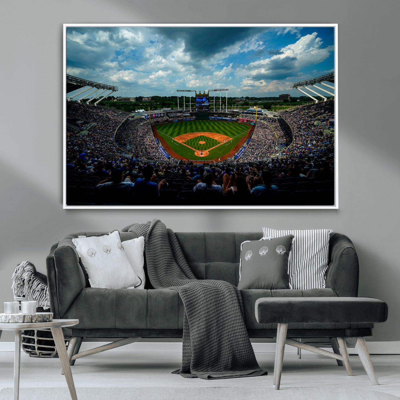 MGV-FC-36X24 - 3-Panel Kauffman Stadium Wall Art Print | Large Kansas City Royals Baseball Canvas Print for Sports