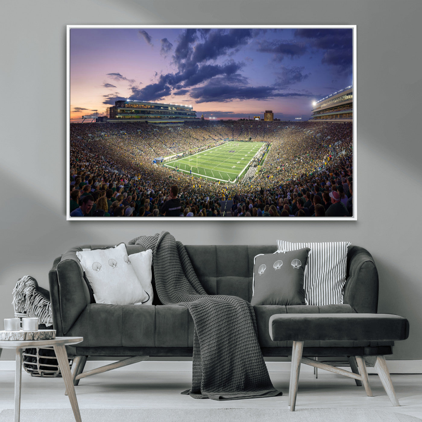 MGV-FC-36X24 - Notre Dame Fighting Irish Football Team Print - Notre Dame Stadium Wall Art Canvas Print