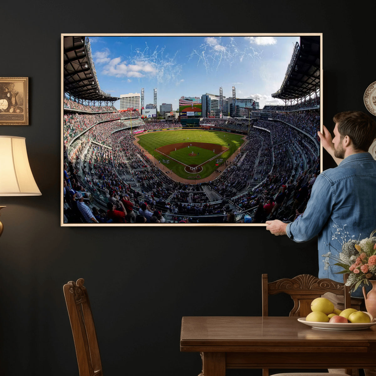 78608-MGV-CV-36X24 - Truist Park Stadium Canvas Wall Art, Atlanta Braves Game Day Decor