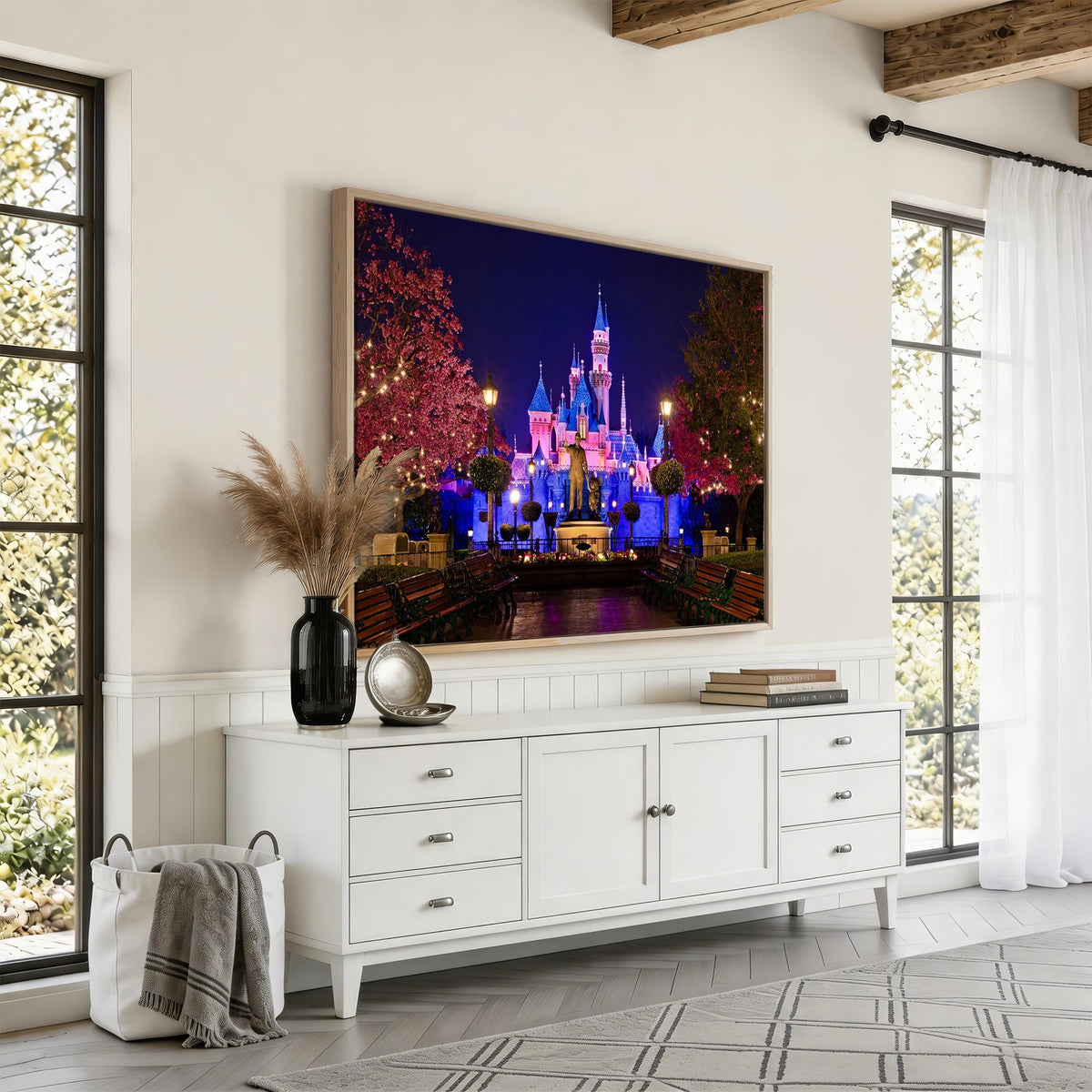 79435-MGV-CV-24X16 - Castle Large Wall Art, Disney Magic Kingdom Kids Room Decor and Christmas Gift
