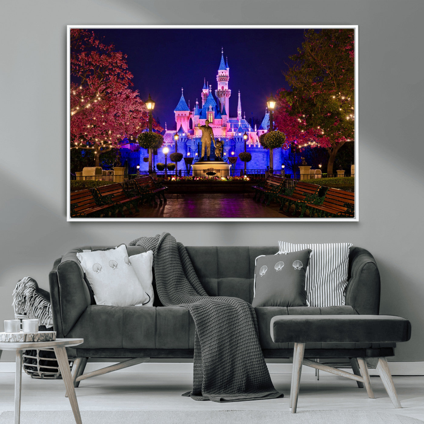 MGV-FC-36X24 - Castle Large Wall Art Disney Magic Kingdom Kids Room Decor - Disney World Christmas Home Decor Child