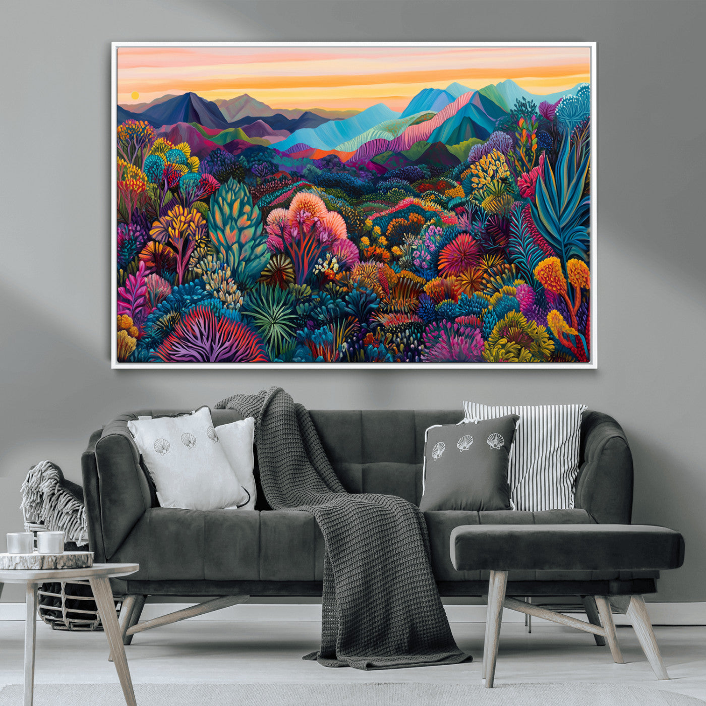 MGV-FC-36X24 - Colorful Abstract Landscape Wall Art Print Canvas - Vibrant Modern Decor for Living Room, Office, or