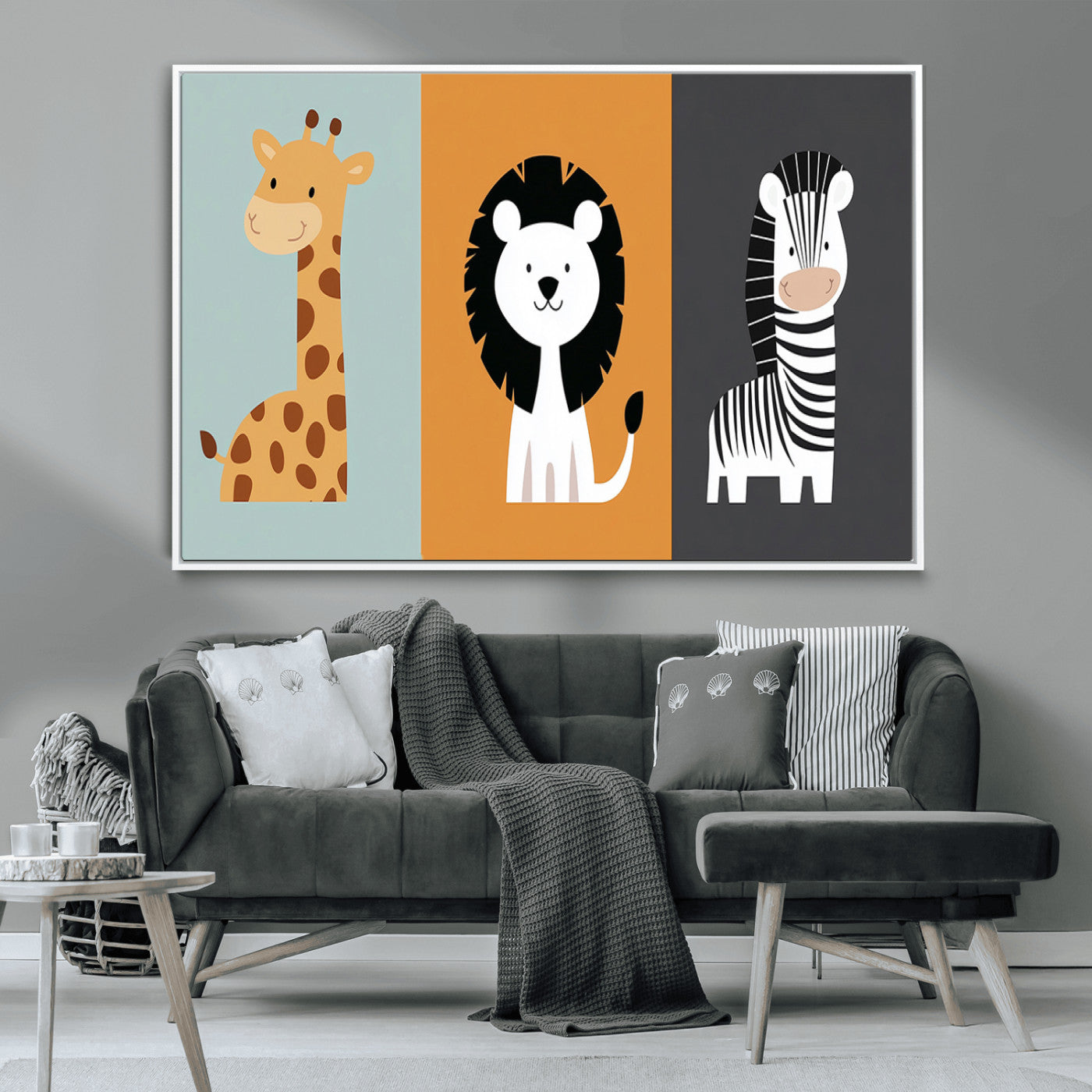 MGV-FC-36X24 - Boho Jungle Animal Nursery Wall Art Prints - Safari Decor in Earth Tones for Modern and Stylish
