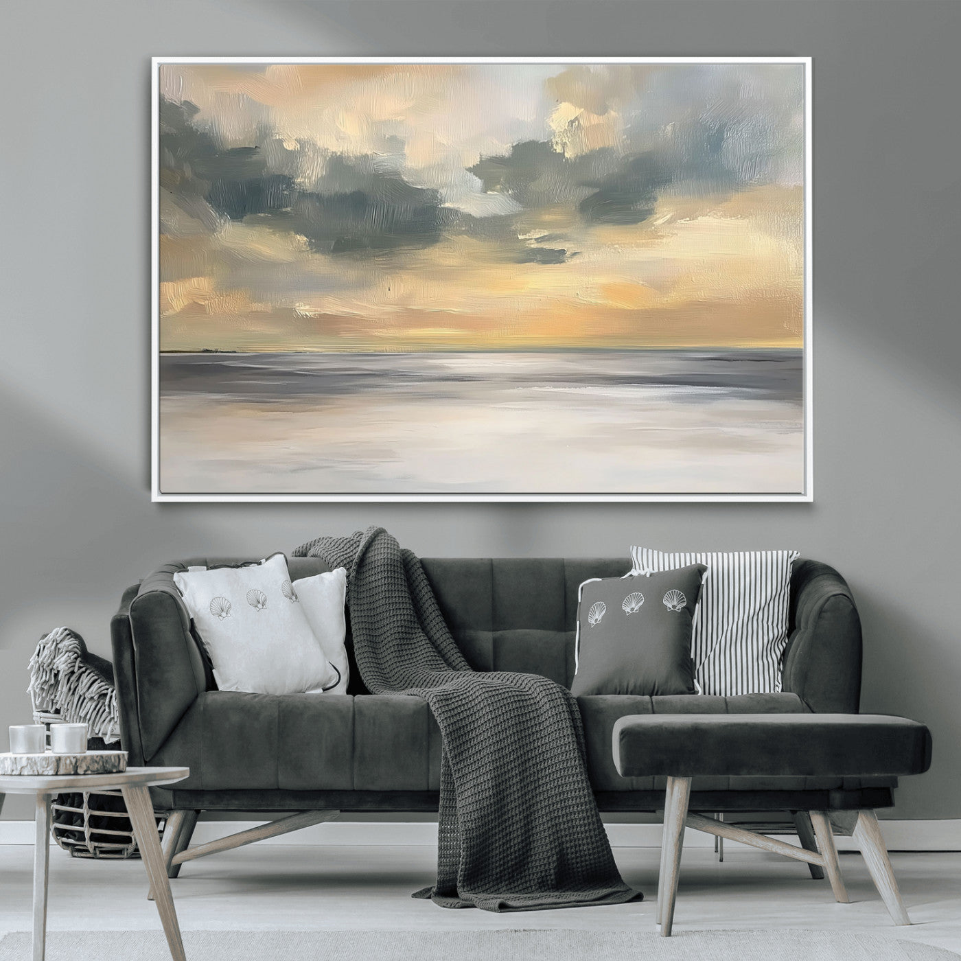 MGV-FC-36X24 - Modern Coastal Artwork with Vibrant Abstract Ocean Waves Wall Art Canvas Print for Contemporary