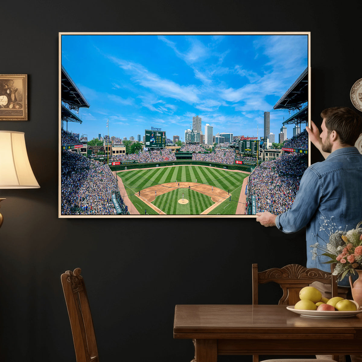 32373-MGV-CV-36X24 - Wrigley Field Chicago Cubs Panoramic Art Multi-Piece Canvas