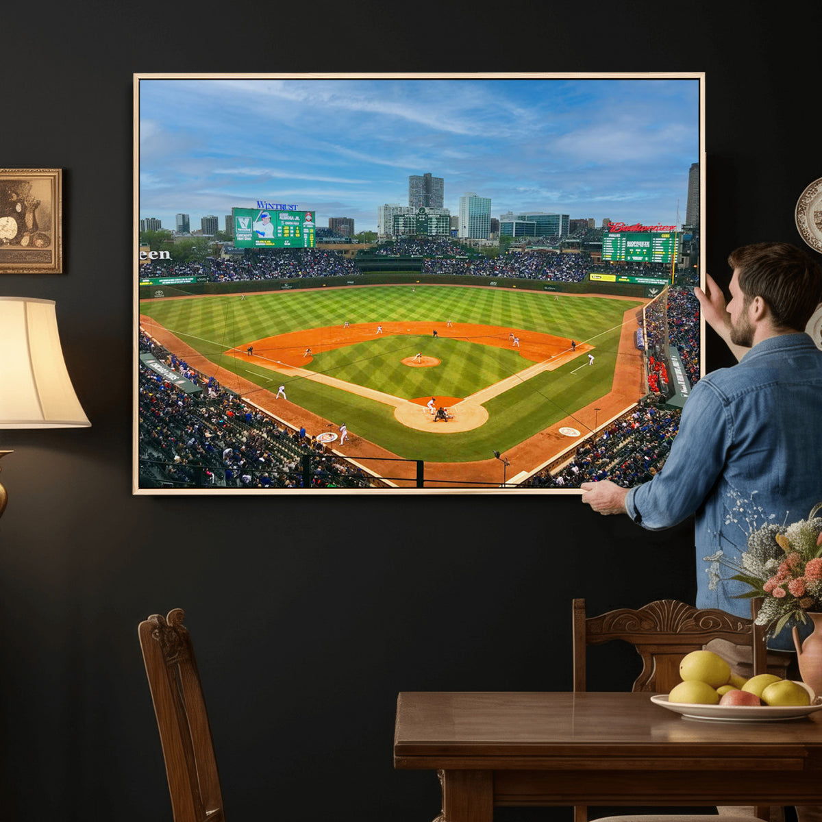 86839-MGV-CV-36X24 - Wrigley Field Chicago Cubs Panoramic Canvas Print