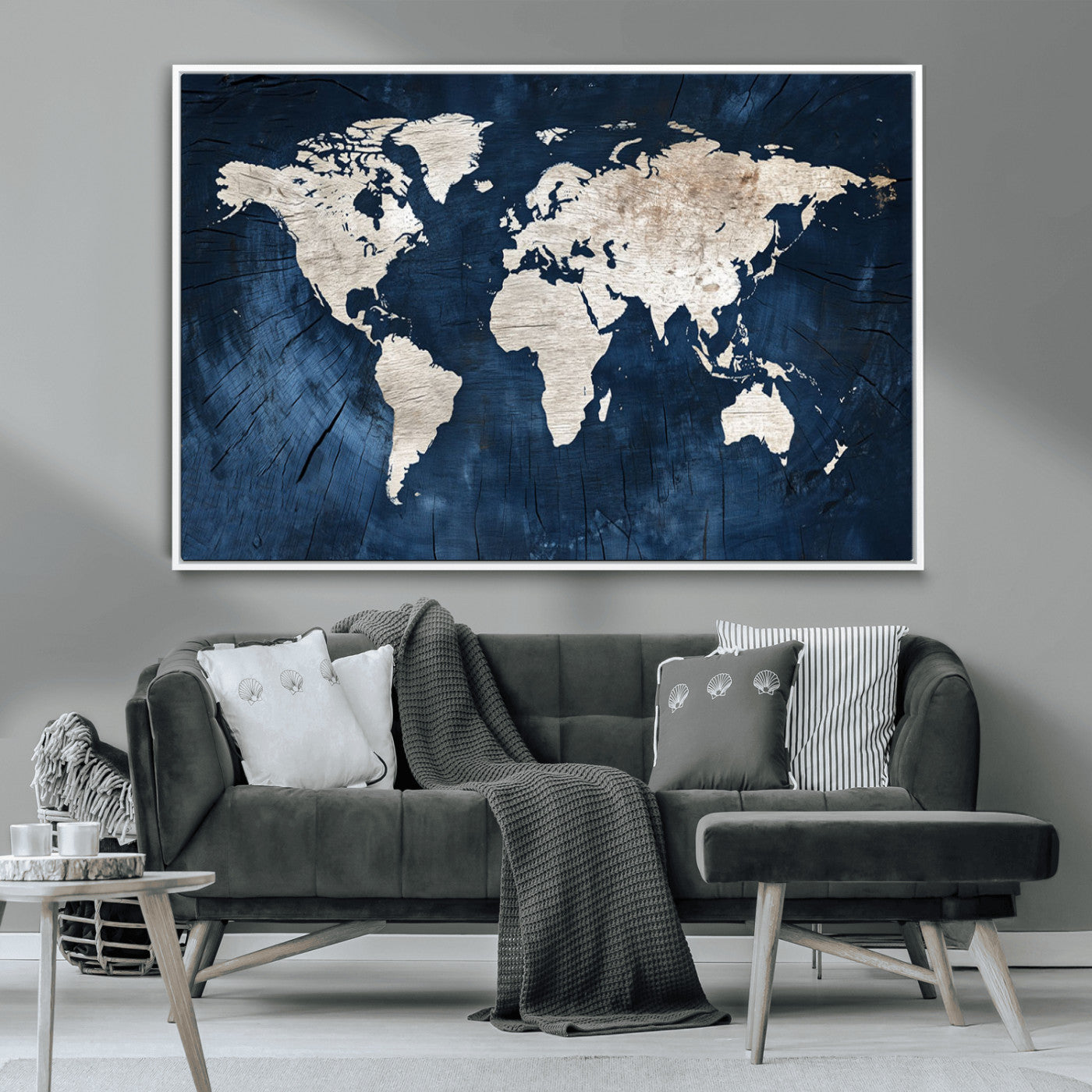 MGV-FC-36X24 - Push Pin World Map Canvas Print – Framed Wall Art for Couples to Track Their Travels – Anniversary