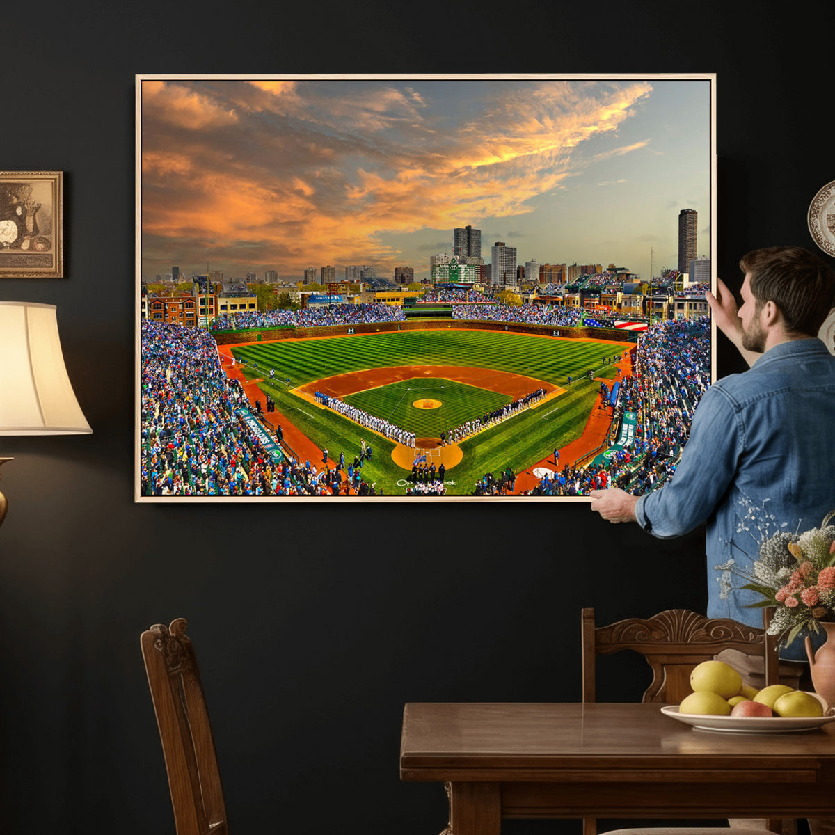 45635-MGV-CV-36X24 - Chicago Wrigley Field Wall Art Canvas Print