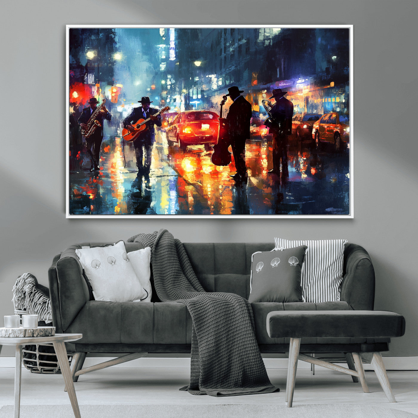 MGV-FC-36X24 - African American Jazz Canvas - Abstract Music Wall Art Print - Abstract Jazz Wall Art Framed Prints