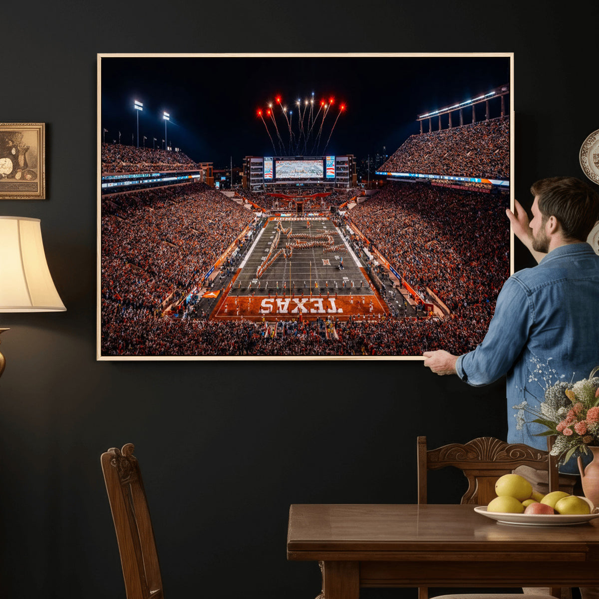 58778-PAN-FL-20X10 - Darrell K Royal Memorial Stadium | Texas Longhorns | Print Decor Wall Art Design for Home & Office Decoration
