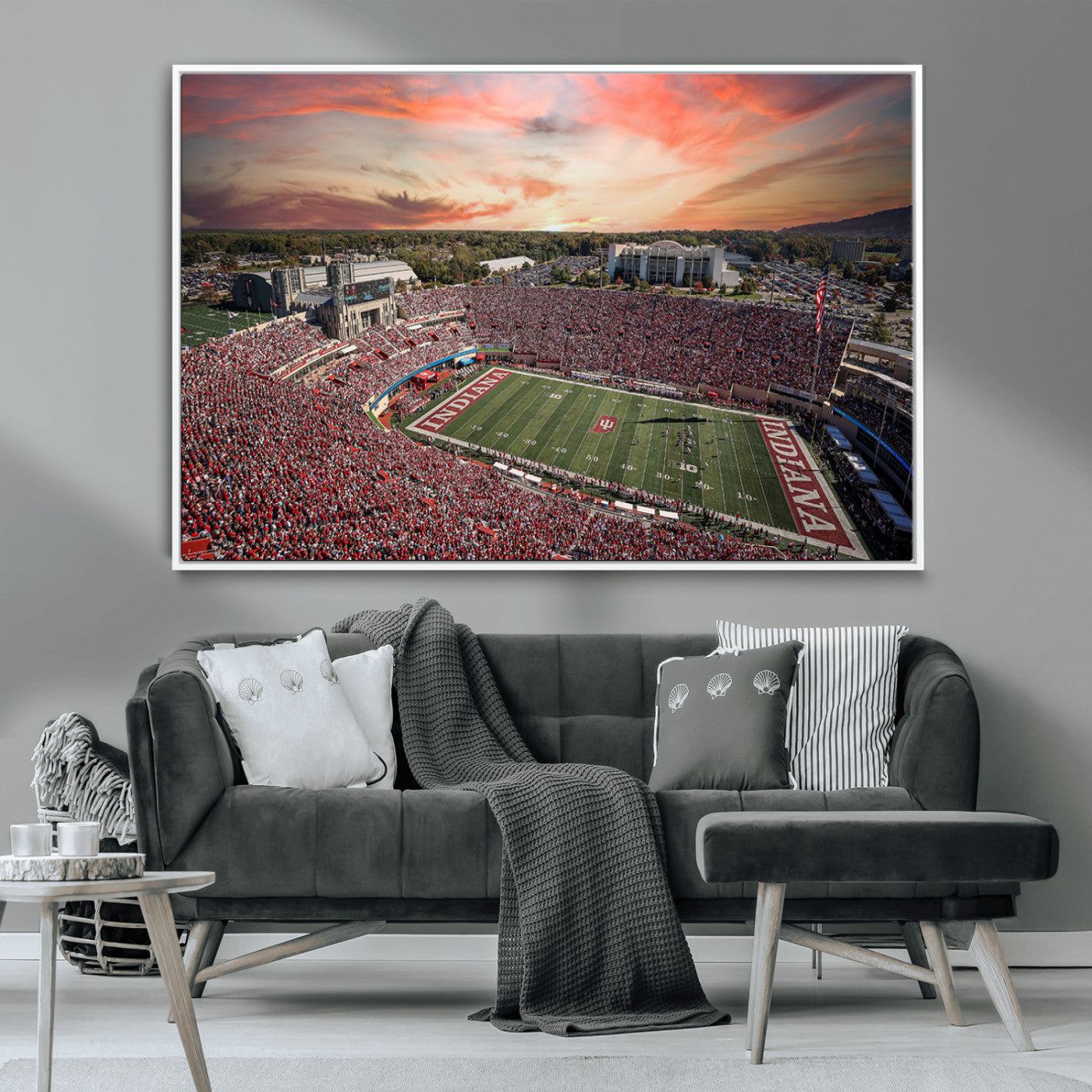 MGV-FC-36X24 - Indiana Memorial Stadium Wall Art Canvas Print, Framed Studium Canvas Art, Indiana Memorial Stadium