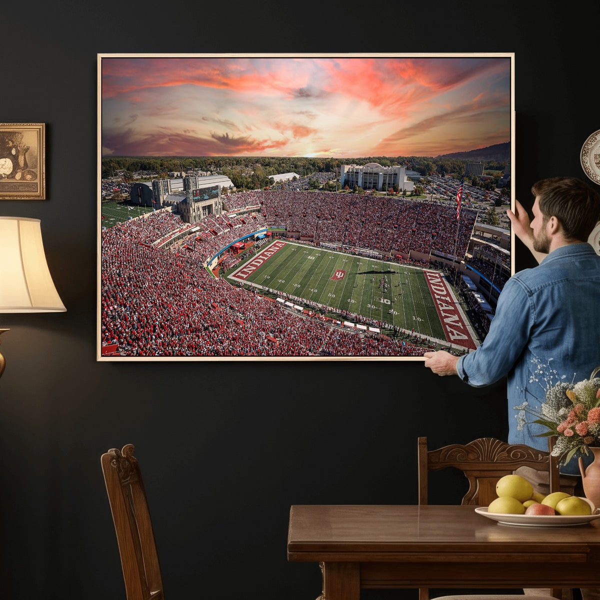 51135-MGV-CV-36X24 - Indiana Memorial Stadium Wall Art Canvas Print