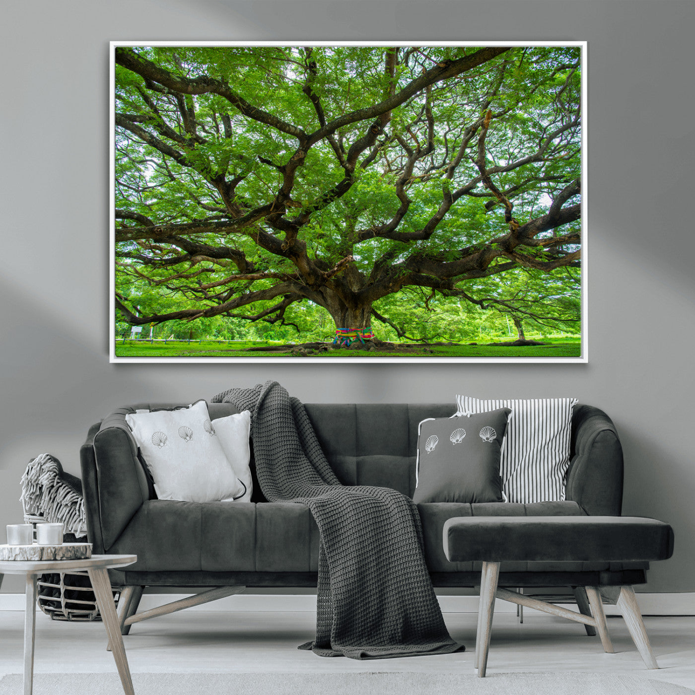 MGV-FC-36X24 - Oak Tree Wall Art Print, Forest Canvas Wall Art for Home and Office, Framed Angel Oak Tree Canvas