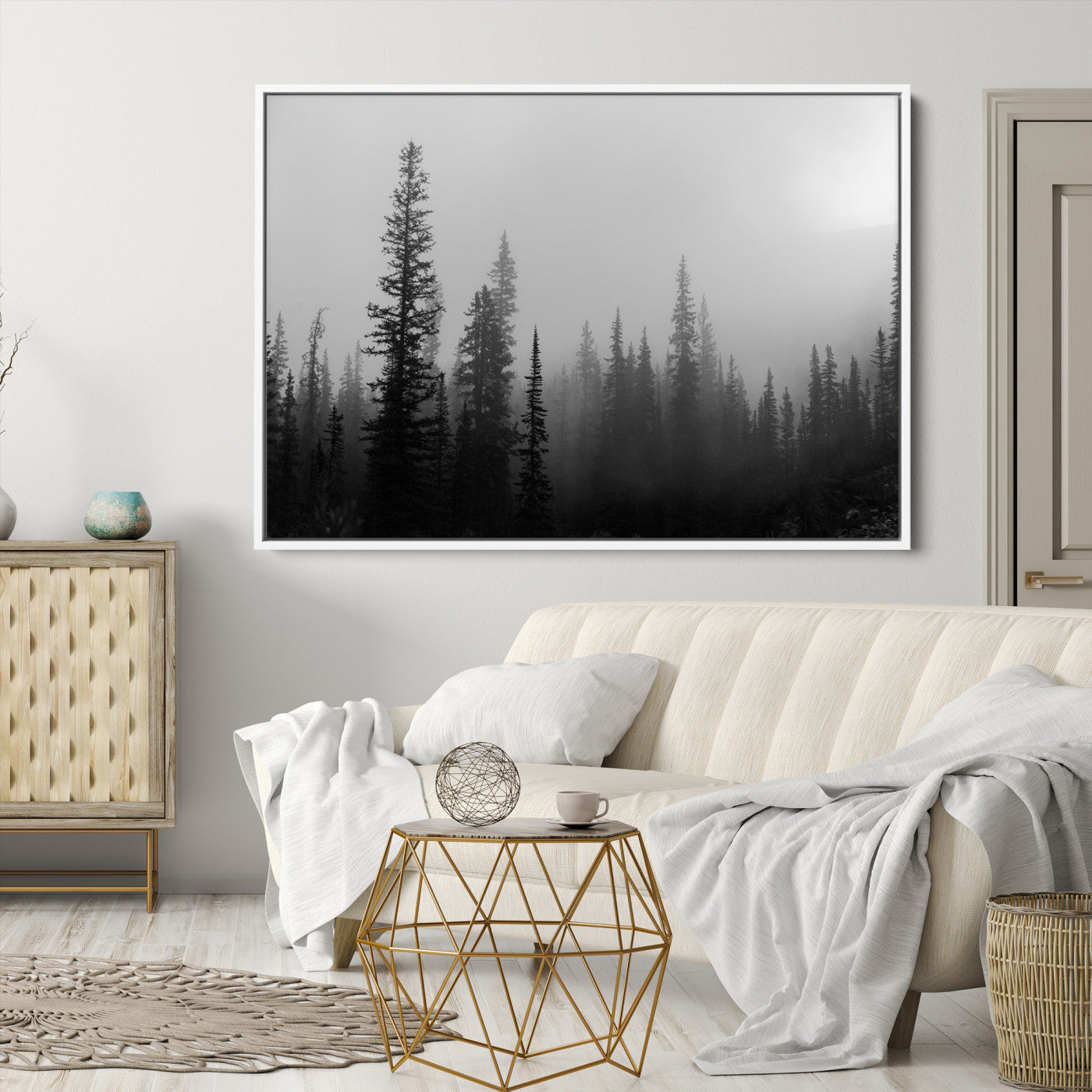 Misty Pines Wall Art Canvas Print - Perfect Rustic Decor