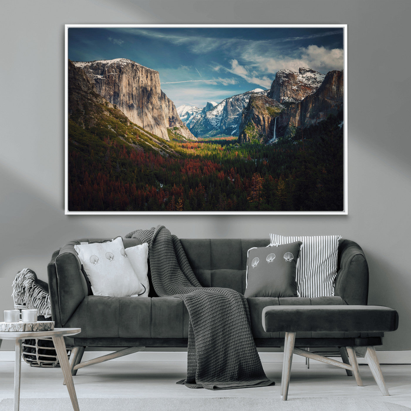 MGV-FC-36X24 - Yosemite National Park Wall Art Canvas Print, Framed Mountain Landscape Art Picture Print, El Capitan Perfect Rustic Farmhouse Decor Artwork