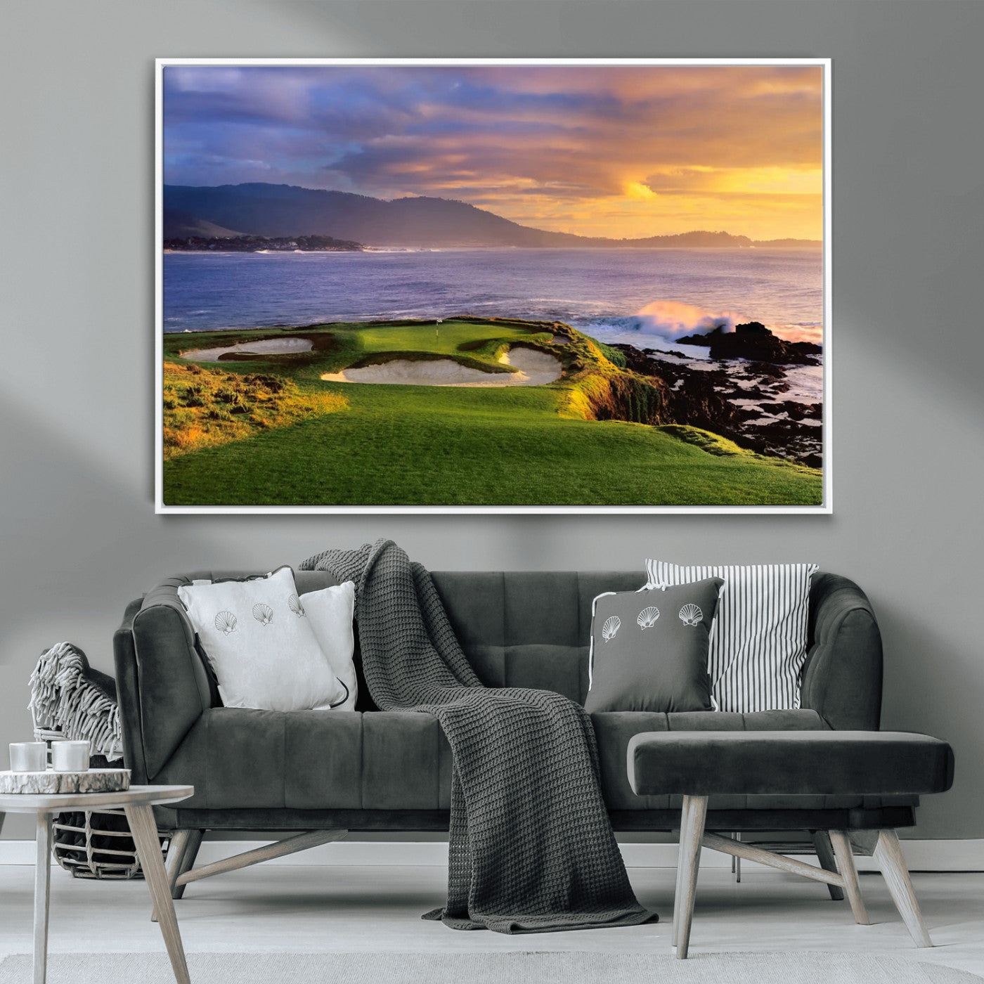 73699248-MGV-CV-36X24-Pebble Beach Golf Links Wall Art Canvas Print – Iconic Coastal Golf Course Artwork, Perfect for Office, Man Cave, or Golf Lover’s Decor