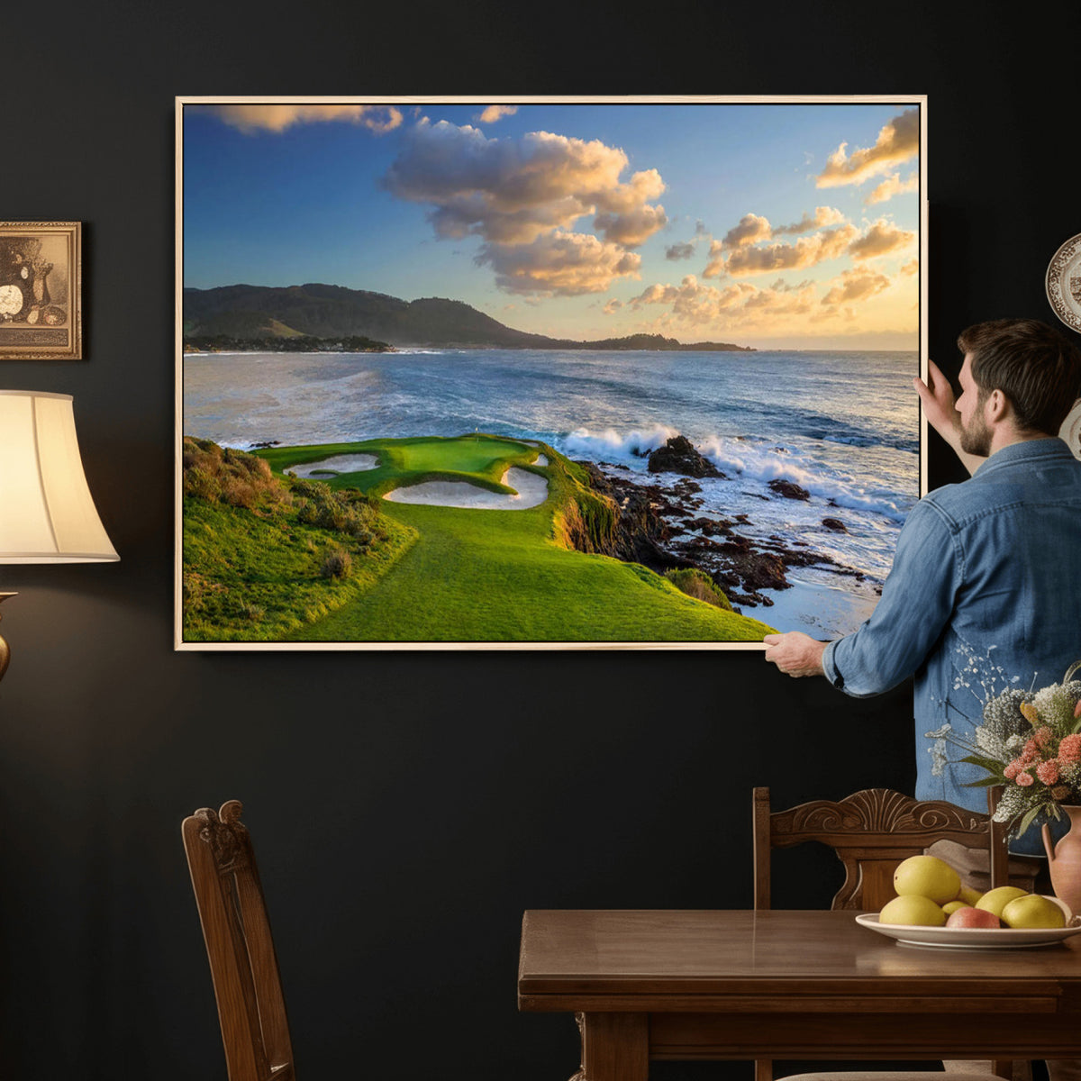 50107048-MGV-CV-36X24 - Pebble Beach Golf Links Wall Art Canvas Print