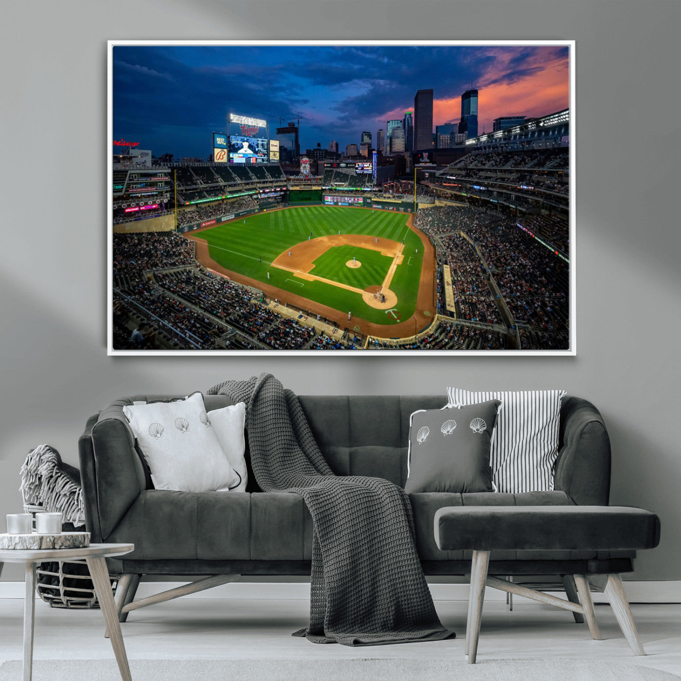 68222753-MGV-CV-36X24-Target Field Wall Art Canvas Print, Baseball Stadium Print, Minneapolis Major League Baseball's Minnesota Twins