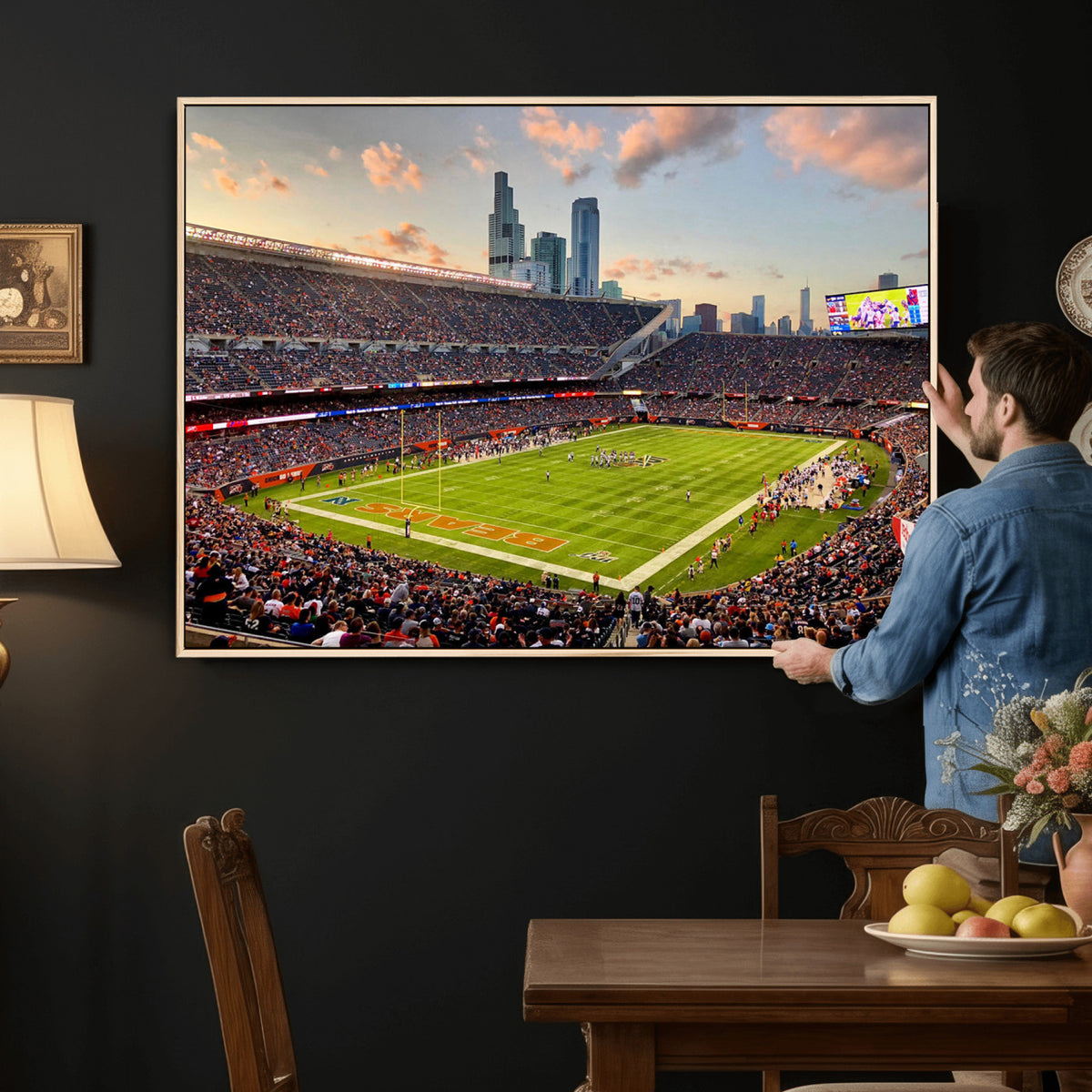 55377093-PAN-FL-20X10 - Chicago Bears Soldiers Field Wall Art Canvas Print, Man Cave Wall Decor