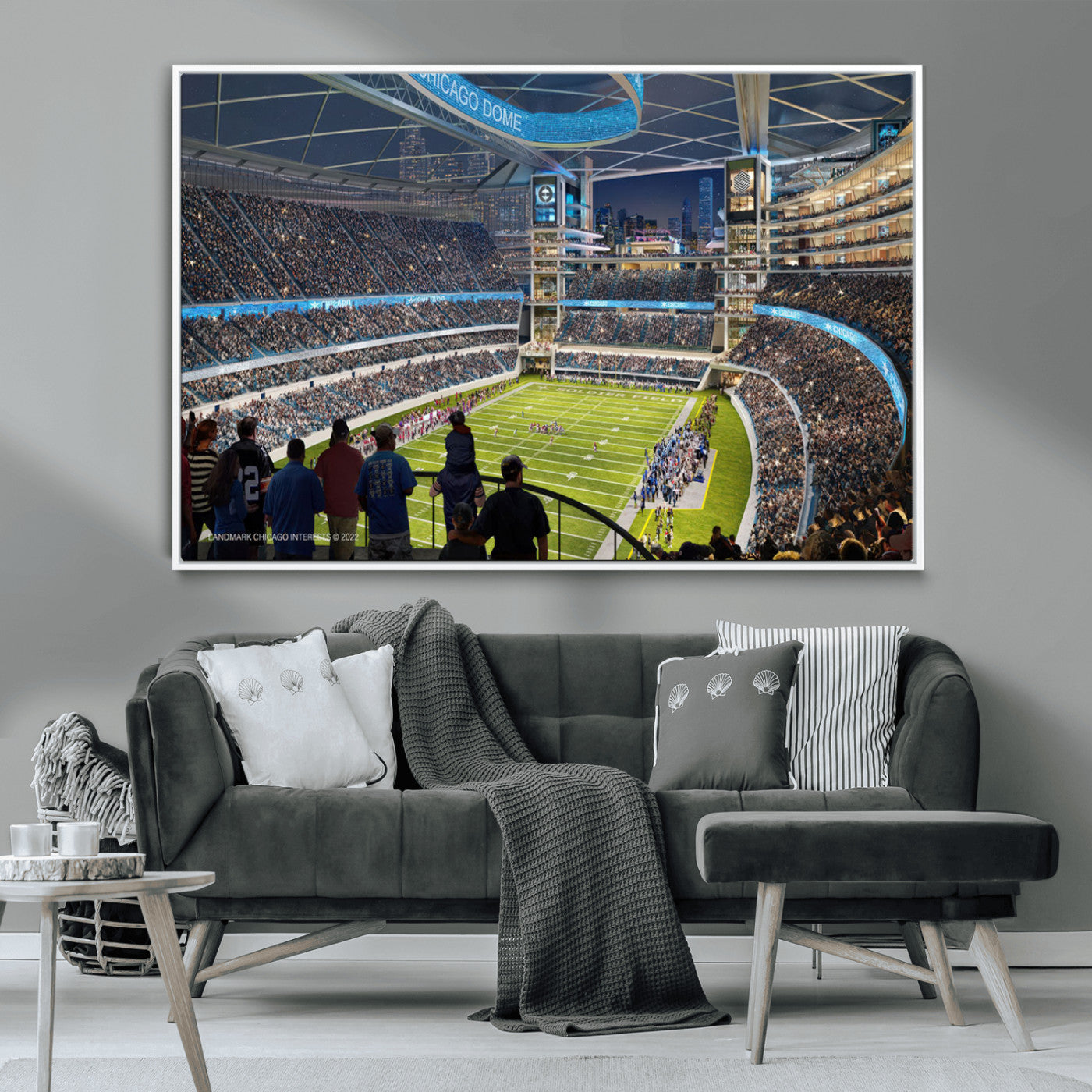 MGV-FC-36X24 - Chicago Bears Soldiers Field Wall Art Canvas Print – Framed Football Stadium Artwork for Sports