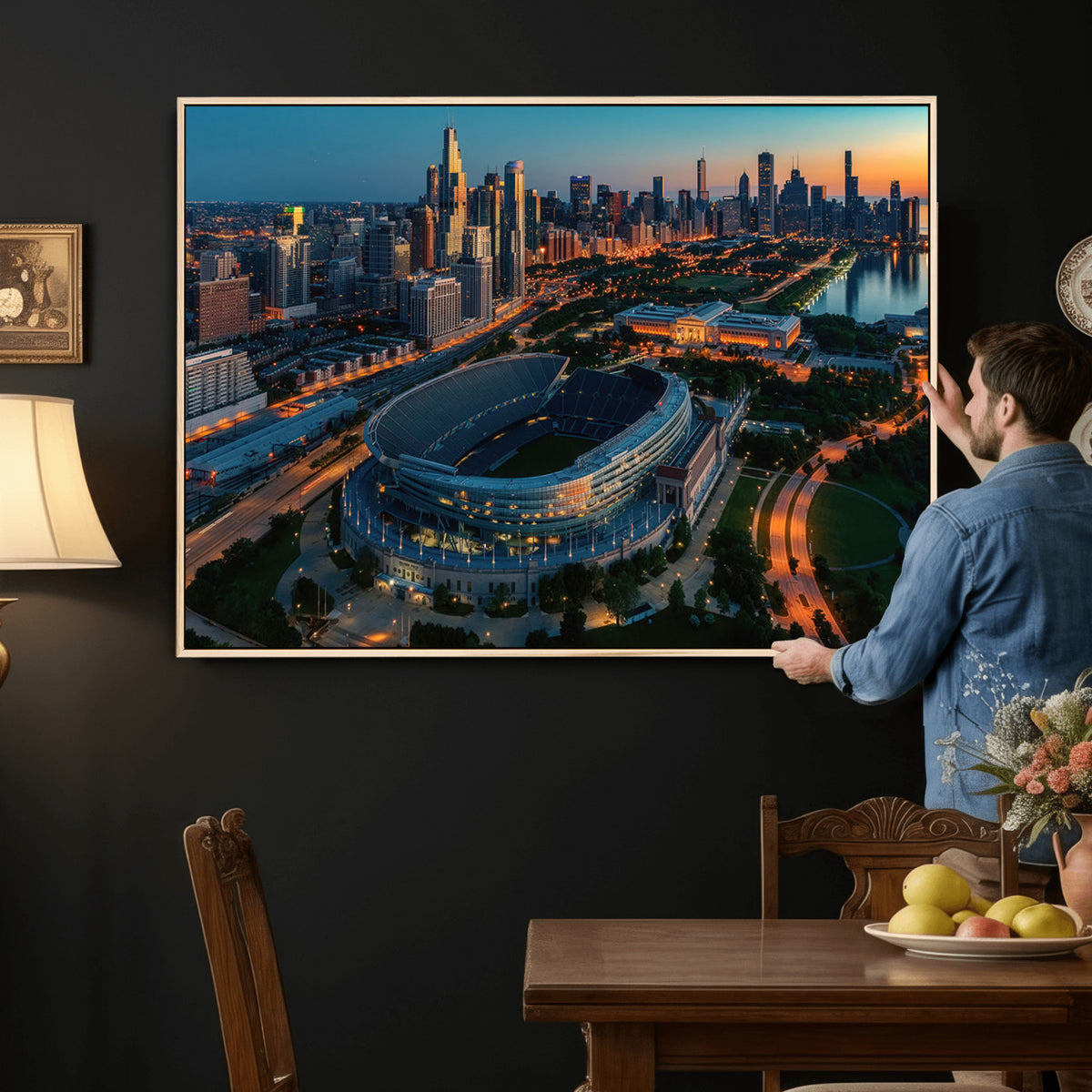 36690345-MGV-CV-36X24 - Chicago Bears Soldiers Field Wall Art Canvas Print
