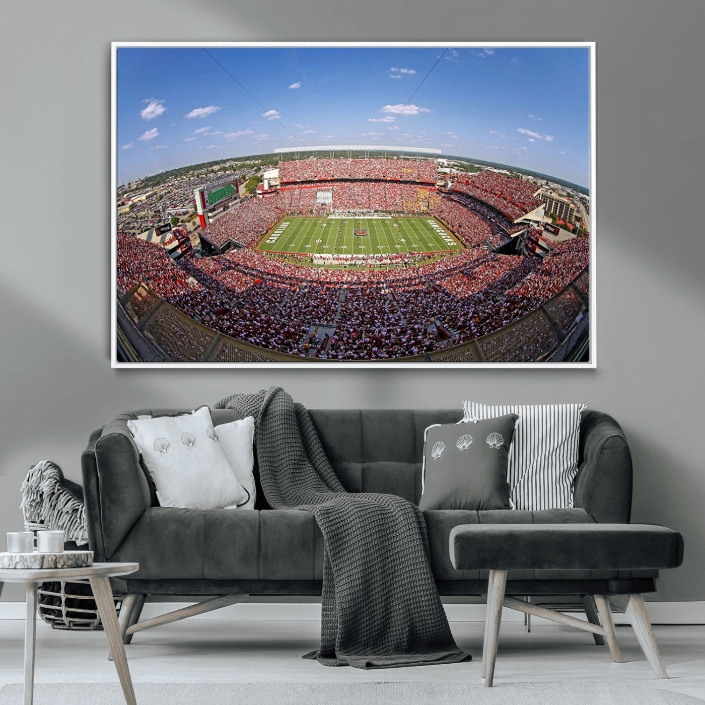 29492070-MGV-FC-36X24 - William Brice Stadium Wall Art Canvas Print – Stadium Crowd Sports Field Outdoor Event Football Game Artwork for Home Office