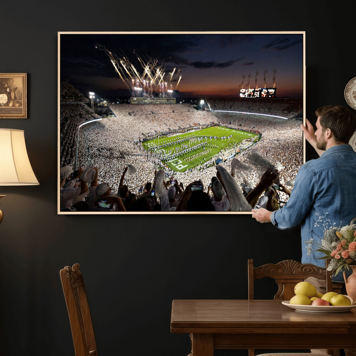 26666-MGV-CV-36X24 - Penn State Stadium Wall Art Canvas Print, White Out