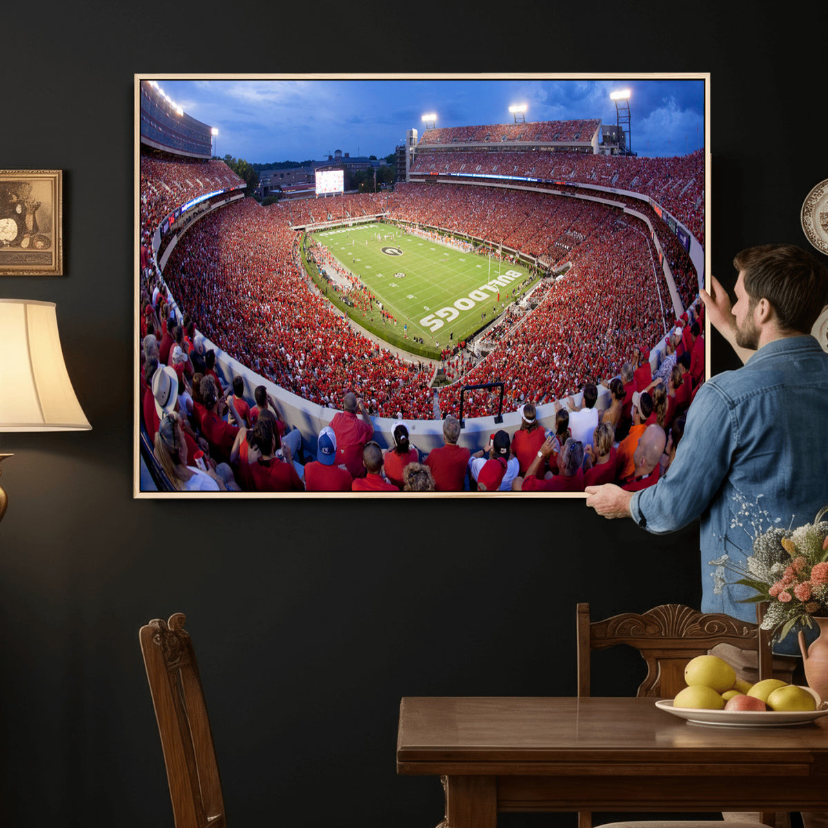 10244378-MGV-CV-36X24 - Dooley Stadium Wall Art, Sports Arena Canvas Print, Dooley Field, Home Bar Wall Decor
