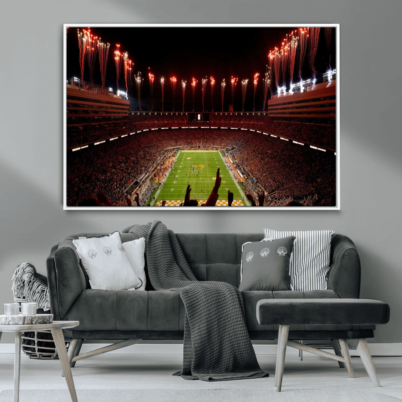 73358115-MGV-FC-36X24 - Tennessee Neyland Stadium Wall Art, Sports Arena Canvas Print, Panoramic Stadium Canvas Artwork for Home, Office