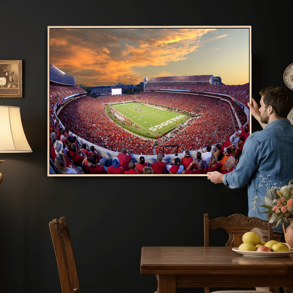 73680988-MGV-CV-36X24 - Dooley Stadium Wall Art, Sports Arena Canvas Print, Dooley Field, Framed and Ready to Hang
