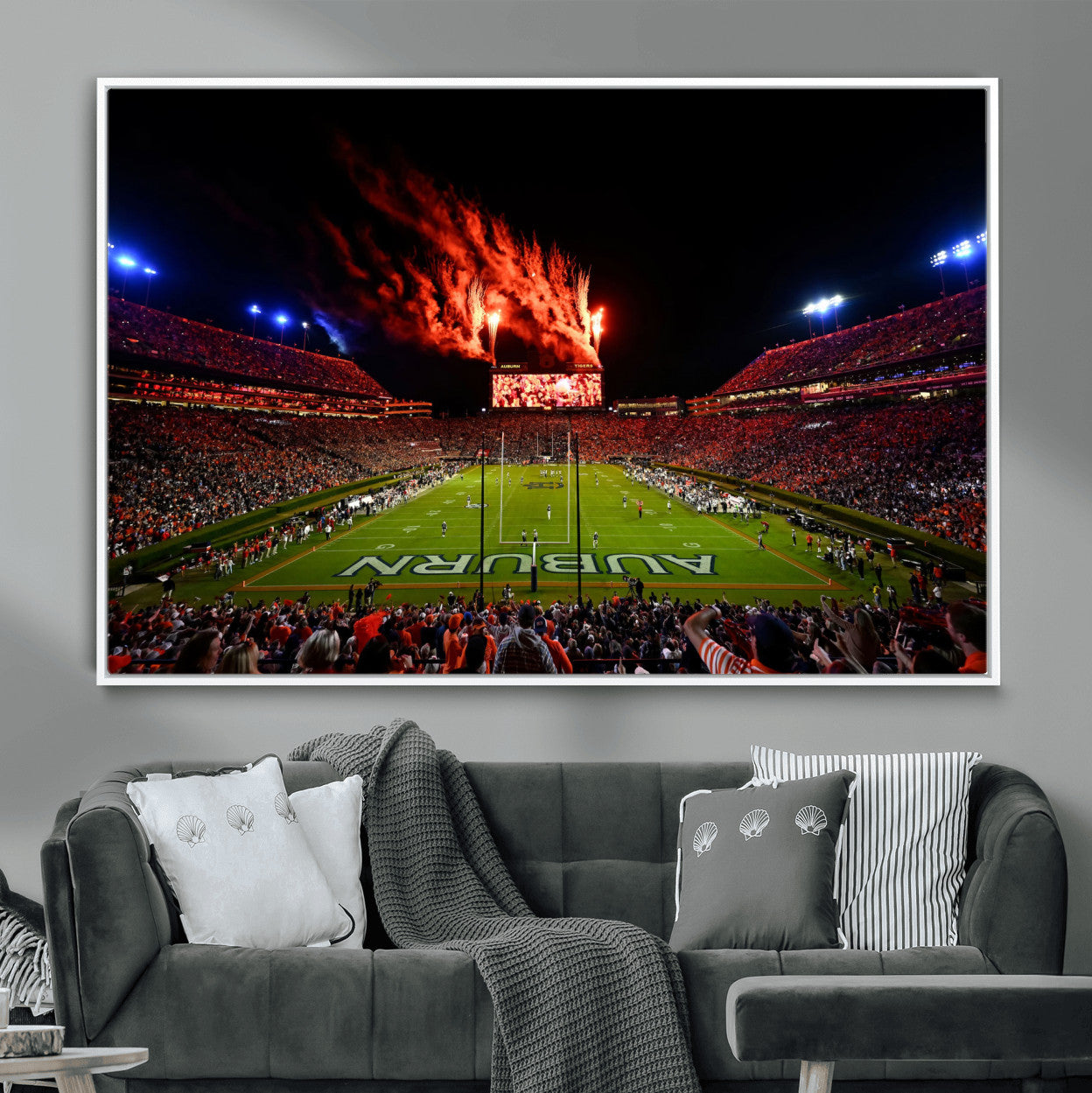 59046876-MGV-CV-36X24-Jordan-Hare Stadium Wall Art Canvas Print, Football Stadium Aerial View, College Sports Art for Man Cave or Game Room (Copy)