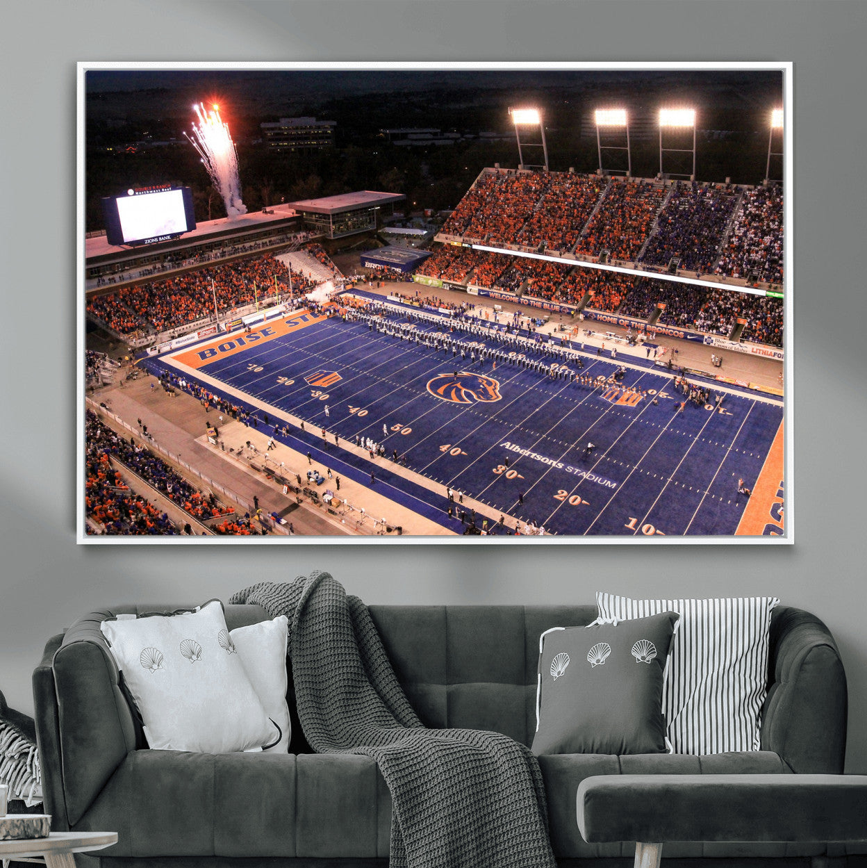 BS1001S-MGV-FC-36X24 - Boise State Broncos Albertsons Stadium Wall Art Canvas Print