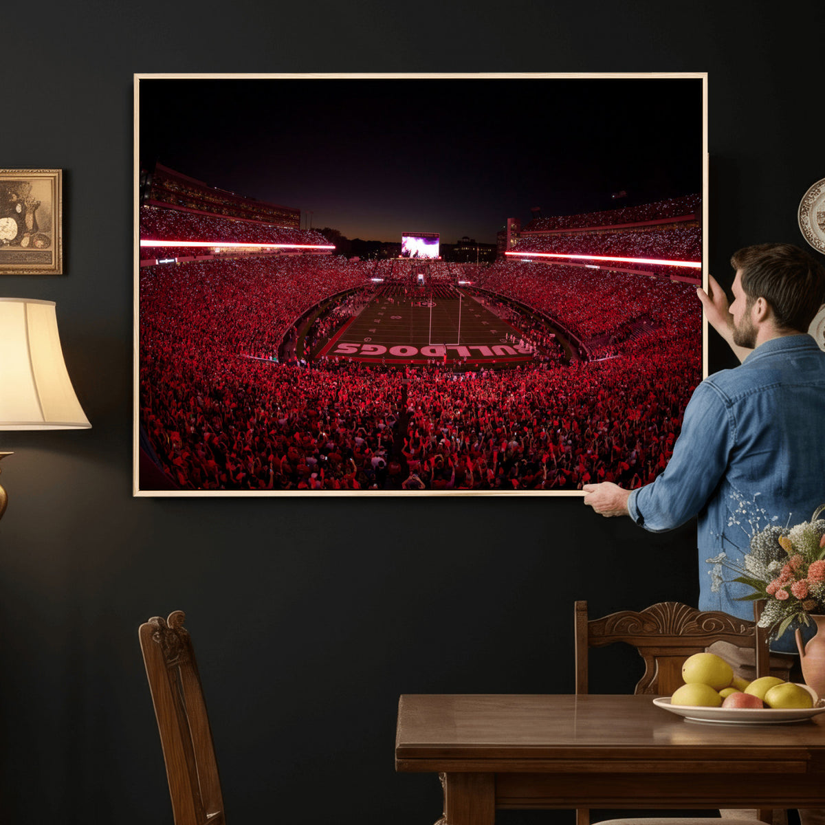 76277124-MGV-CV-36X24 - Sanford Stadium Wall Art Canvas Print – Georgia Bulldogs Football Artwork Print for Home, Office, and Sports Room Decor