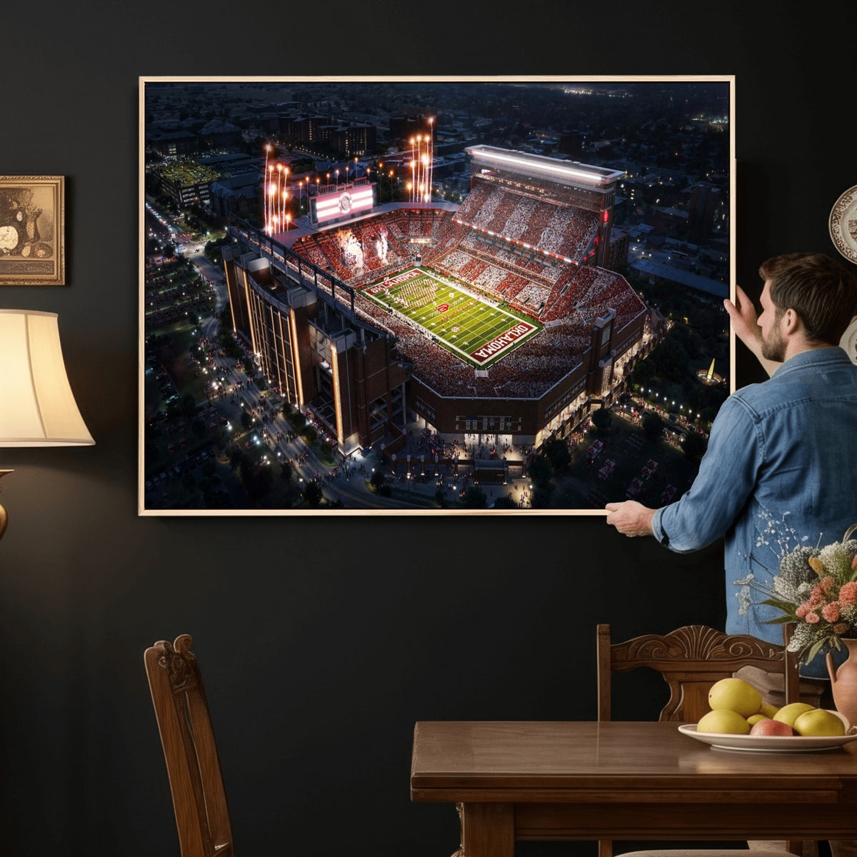 16867141-MGV-CV-36X24 - Oklahoma Memorial Stadium, Gaylord Memorial Stadium Wall Art