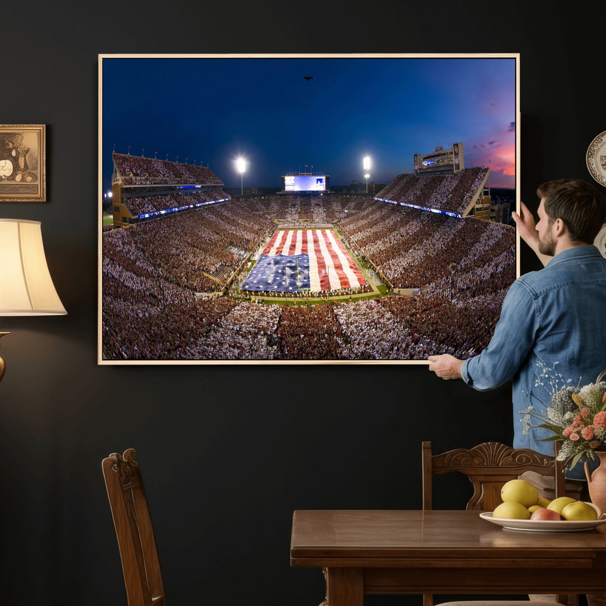 12979182-MGV-CV-36X24 - Oklahoma Sooners Memorial Stadium Wall Art Canvas Print