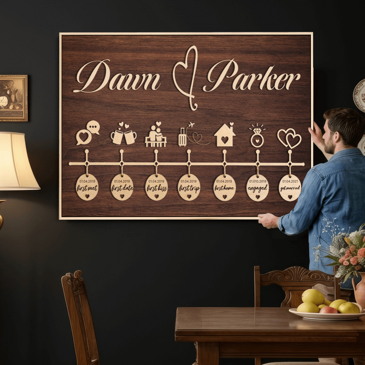 17885538-MGV-CV-36X24 - Wedding Guest Book Alternative Wall Art Canvas Print, Personalized Wedding Signature Poster, Custom Couple Photo Guestbook Canvas