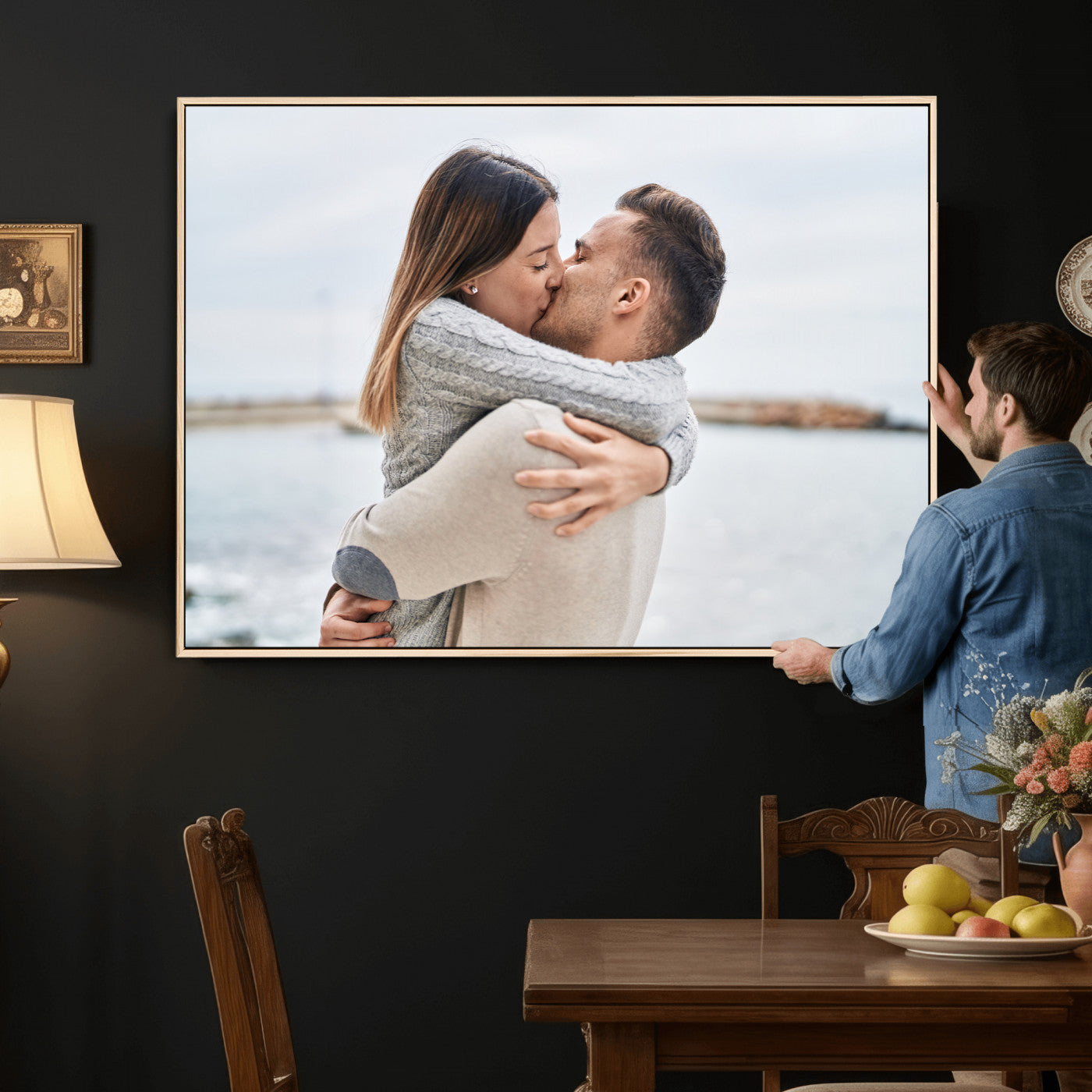 28984291-MGV-CV-36X24 - Custom Photo with Framed Canvas Wall Art Canvas Print Personalized Picture Print Framed Wall Art Digitally Printed Photo