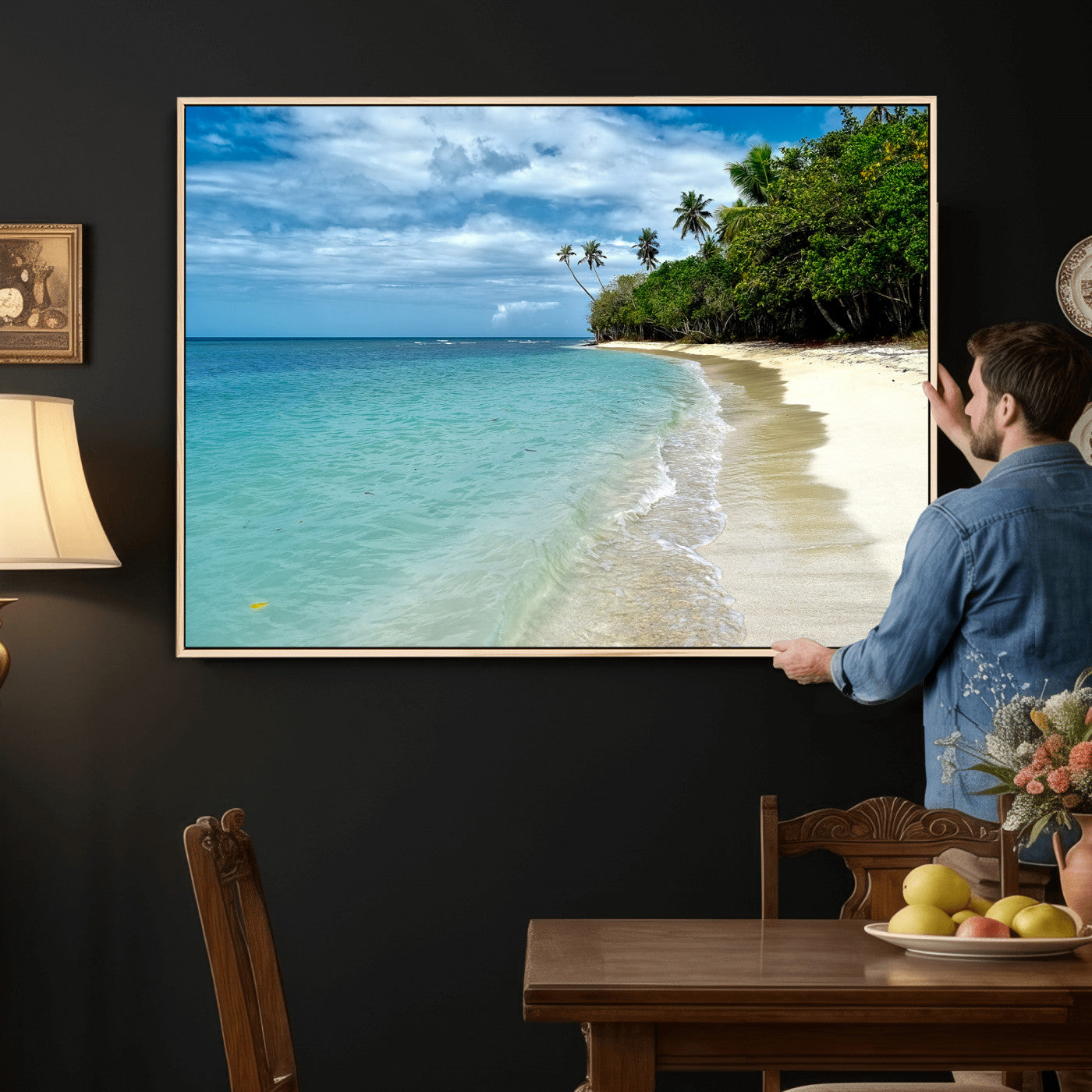 50626792-MGV-CV-36X24 - Puerto Rico Beach Paradise Wall Art – Tropical Coastal Print