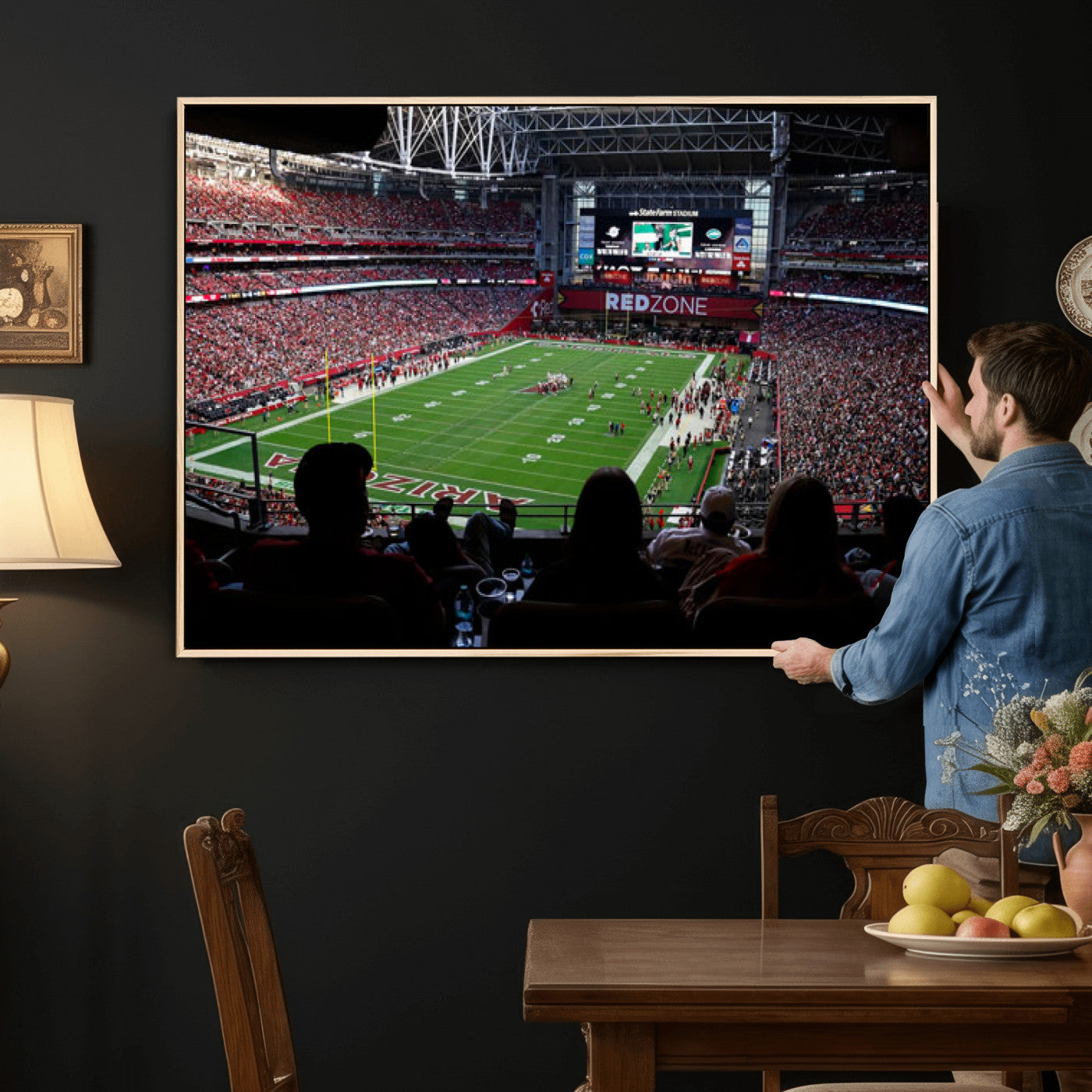 84196298-MGV-CV-36X24 - State Farm Stadium Canvas Wall Art, Arizona Cardinals Football Stadium Print, Glendale NFL Arena Photography Artwork