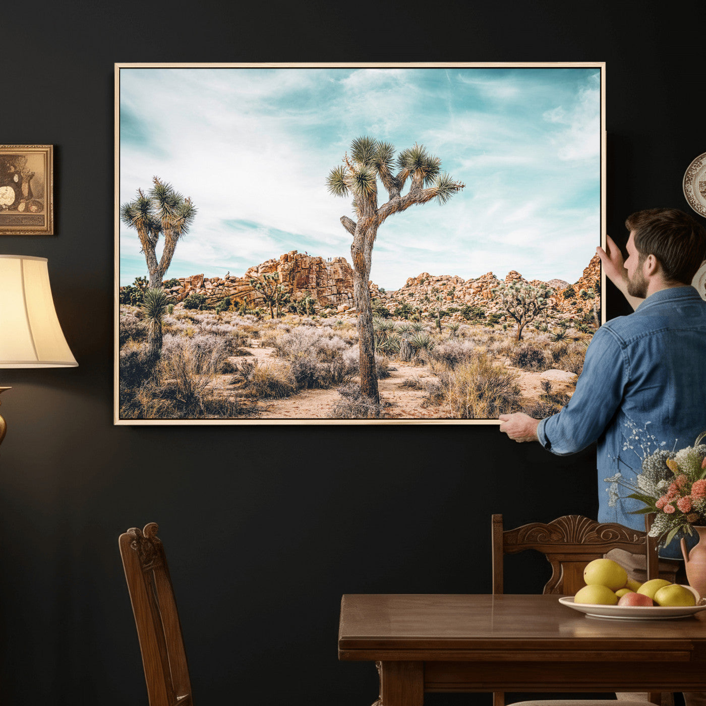 41451127-MGV-CV-36X24 - Joshua Tree National Park Canvas Wall Art Print, Desert Landscape Photography, Southwest Nature Decor - Ready to Hang
